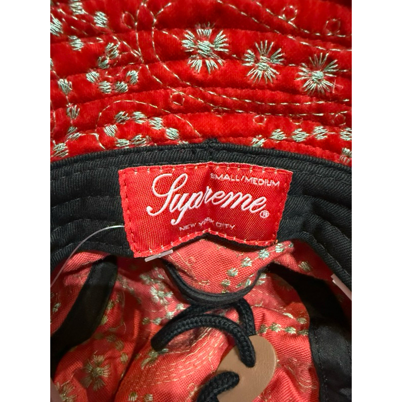 Supreme 23FW Velvet Paisley Boonie 變形蟲絲絨漁夫帽紅色| 蝦皮購物