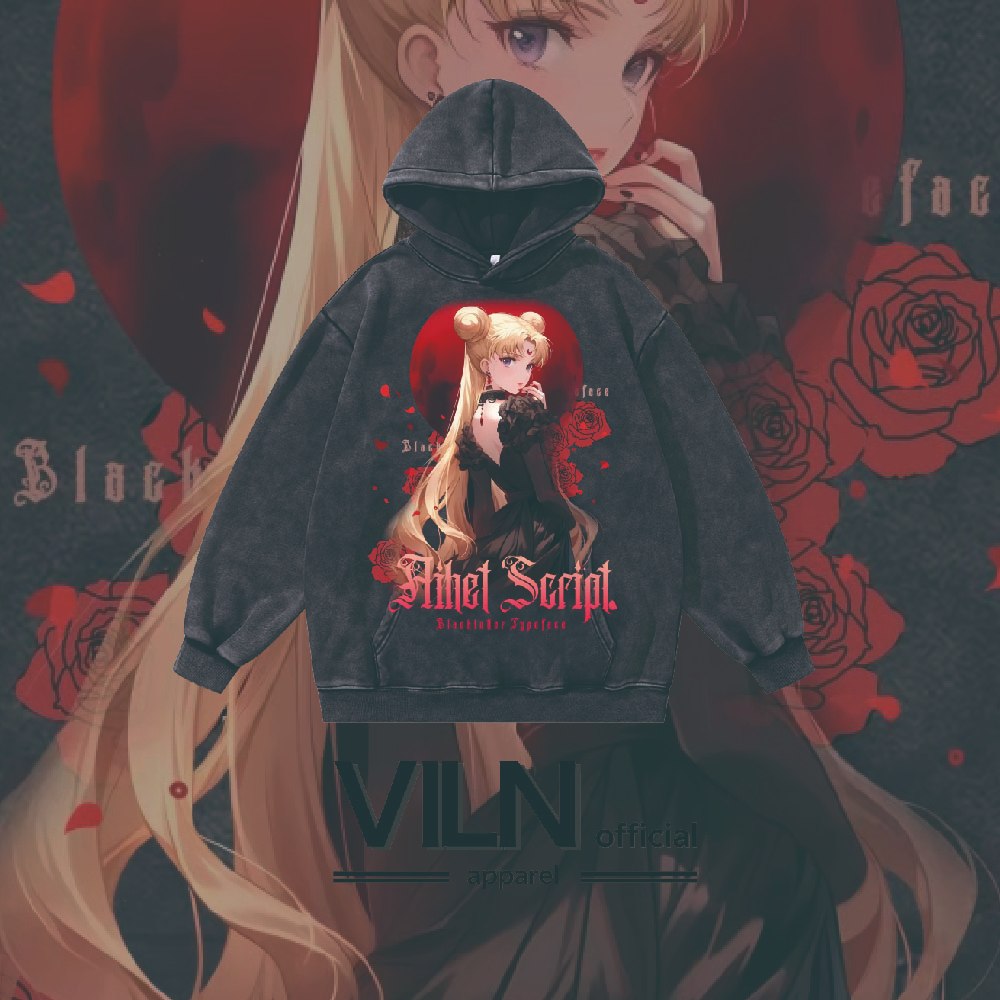 【VILN】 女連帽厚磅長袖 美少女戰士 月野兔 oversize 大尺碼 美式水洗 做舊 寬鬆 951 | 蝦皮購物