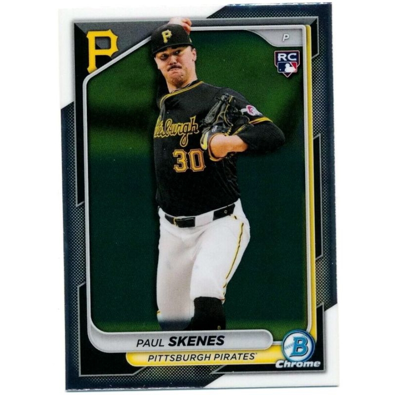 海盜大物新人 Paul Skenes RC新人卡 2024 Topps Bowman Chrome mlb球員卡 蝦皮購物