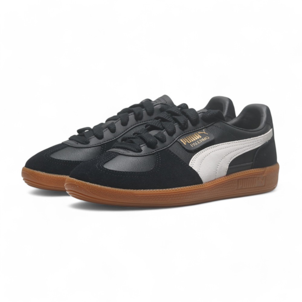 PUMA 休閒鞋 PALERMO LTH 黑 米白 麂皮 復古 男 39646403 | 蝦皮購物