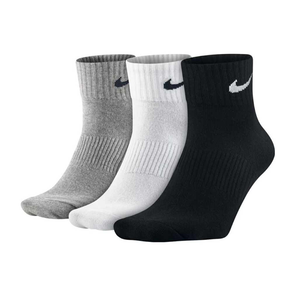Nike 襪子Everyday Lightweight 運動襪休閒襪短襪棉襪三雙一組透氣舒適白黑灰