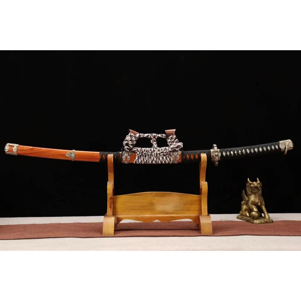 【武士太刀】日本武士刀 高檔武士刀 東陽武士刀 26寸百鍊花紋鋼性能版酸枝木銅裝純鋒利武士太刀一滄海長風收藏送禮 未開刃 | 蝦皮購物