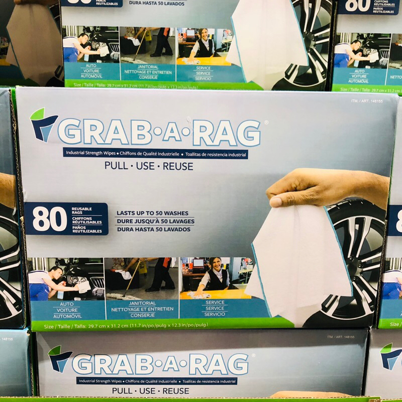 好市多代購 天天出貨 GRAB-A-RAG AICROFIBER TOWELS 超細纖維擦拭布 每盒75抽/80抽 | 蝦皮購物