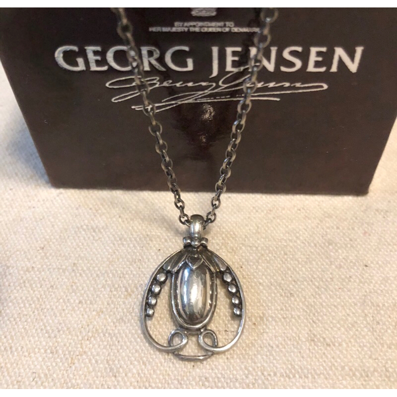 沒格貓選物】GEORG JENSEN喬治傑生1990首刻銀石年度項鍊丹麥製| 蝦皮購物