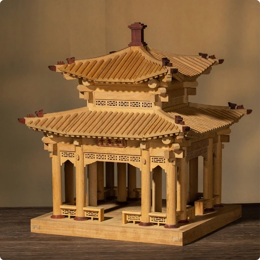 =時空迴廊= 晚峰 頤和園 知春亭 中式古建築 中國榫卯實木模型 | 蝦皮購物