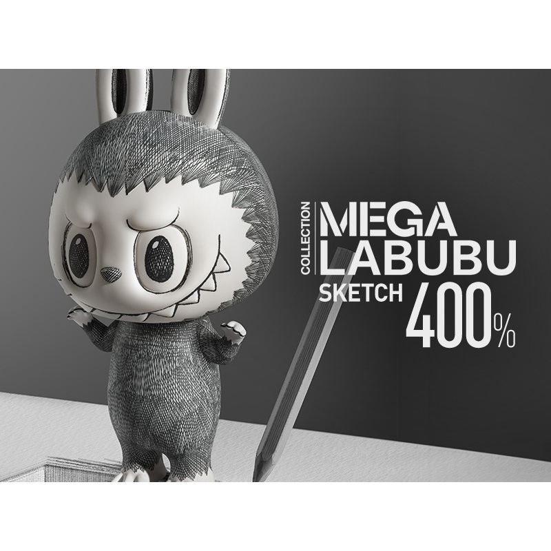 POP MART 泡泡瑪特MEGA LABUBU 400% Sketch 素描LABUBU 公仔 玩具 限量 | 蝦皮購物