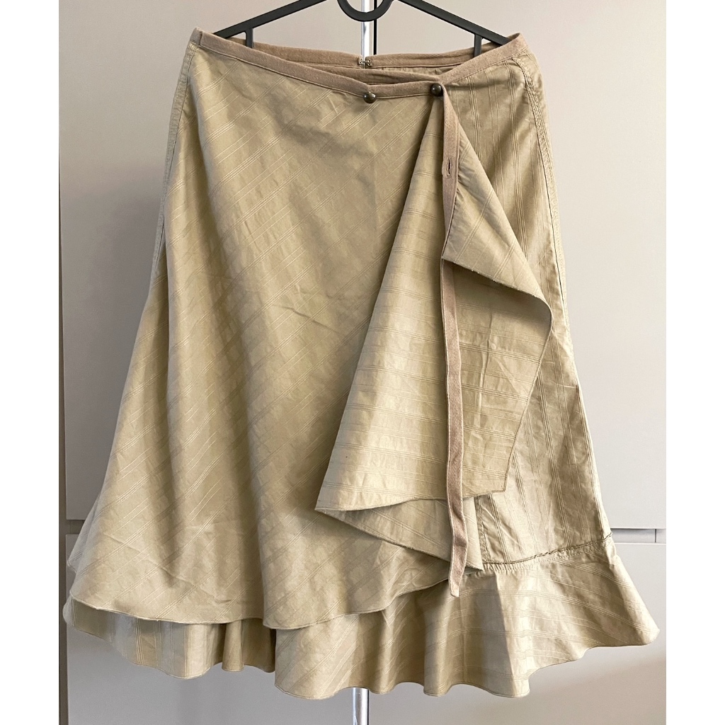 【Julia Shop 二手女生區】Sandwich_駝色A字花邊造型長裙／36碼 | 蝦皮購物