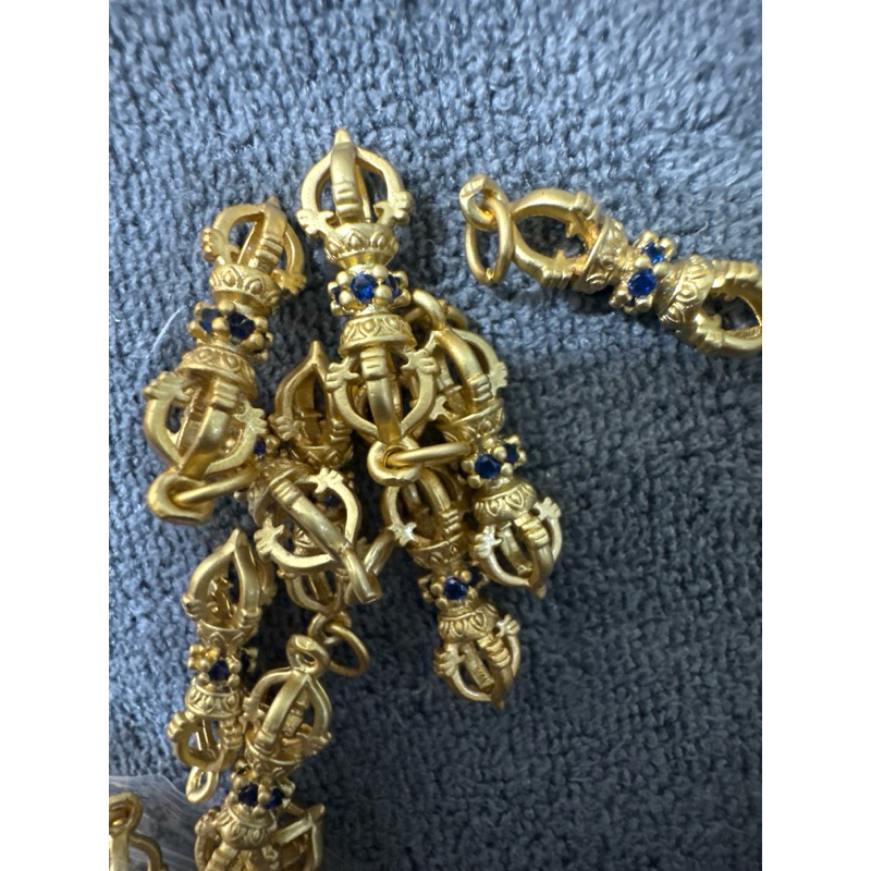H109合金古金沙金鑲鋯金剛鈴金剛杵轉經輪十字金剛杵蓮花通孔 H109合金古金沙金鑲鋯金剛鈴金剛杵轉經輪十字金剛杵蓮花通孔