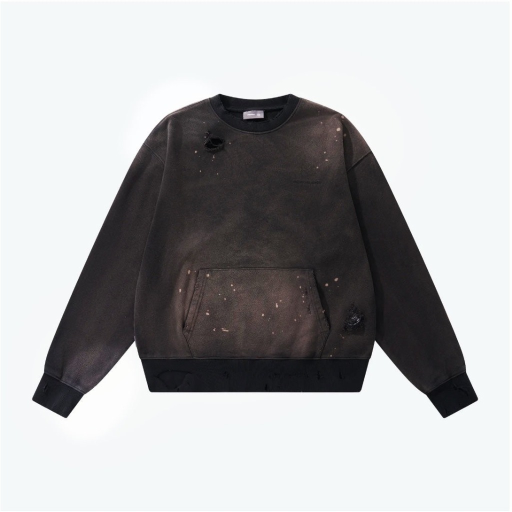【P.COAST LAB 】SENSE Distressed Crew Neck (Dull Black) | 蝦皮購物
