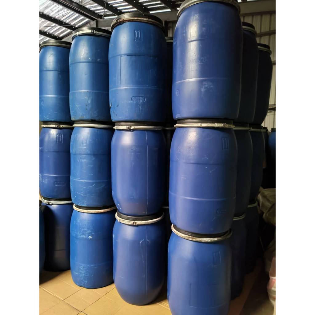 二手乾淨120公升120L_大口徑藍色塑膠桶_化妝品_原料桶_法蘭桶化學化工桶_廚餘桶_可儲水_耐酸密封附上蓋 | 蝦皮購物