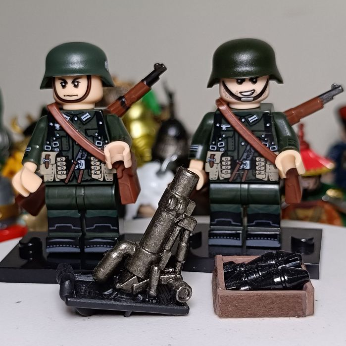 亞亞積木二戰德軍，巴巴羅薩行動，突襲部隊，德軍Grw36迫擊砲小組 | 蝦皮購物