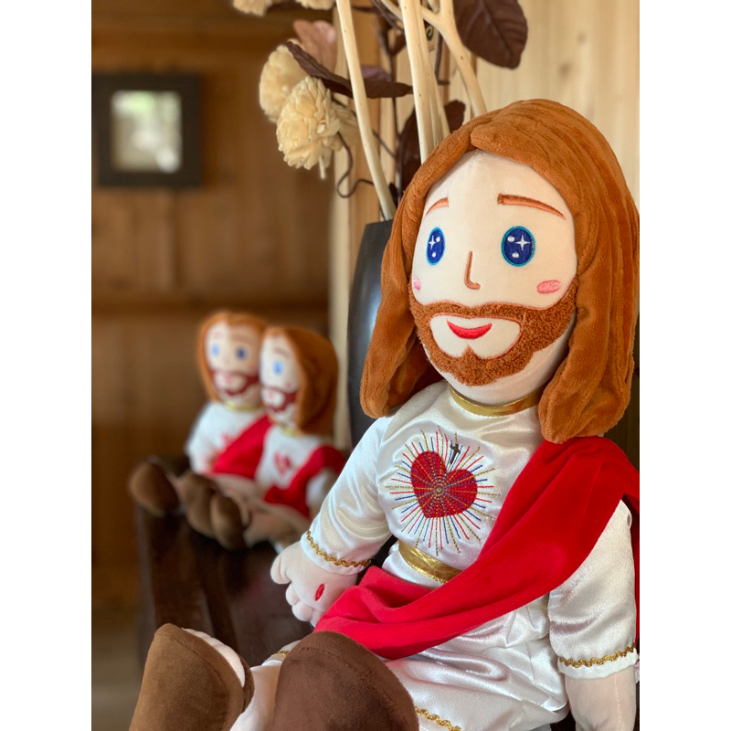 耶穌娃娃文創毛絨人偶布娃娃 兒童嬰兒玩具娃娃 宗教玩具 高52cm寬22cm