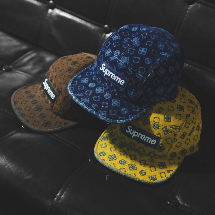 帽子 Supreme Flocked Denim Camp Cap 24FW Flocked Denim Camp Cap Black