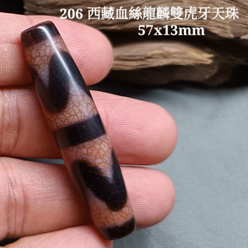 ☀️西藏血絲龍麟雙虎牙天珠| 蝦皮購物