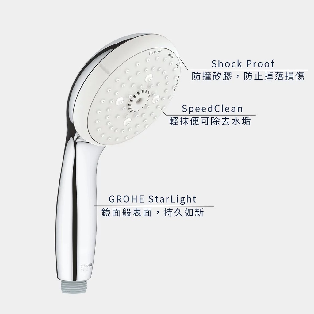 [新成屋拆下]grohe 蓮蓬頭 淋浴軟管 防燙不打結 GROHE TEMPESTA 100 四段式蓮蓬頭 | 蝦皮購物