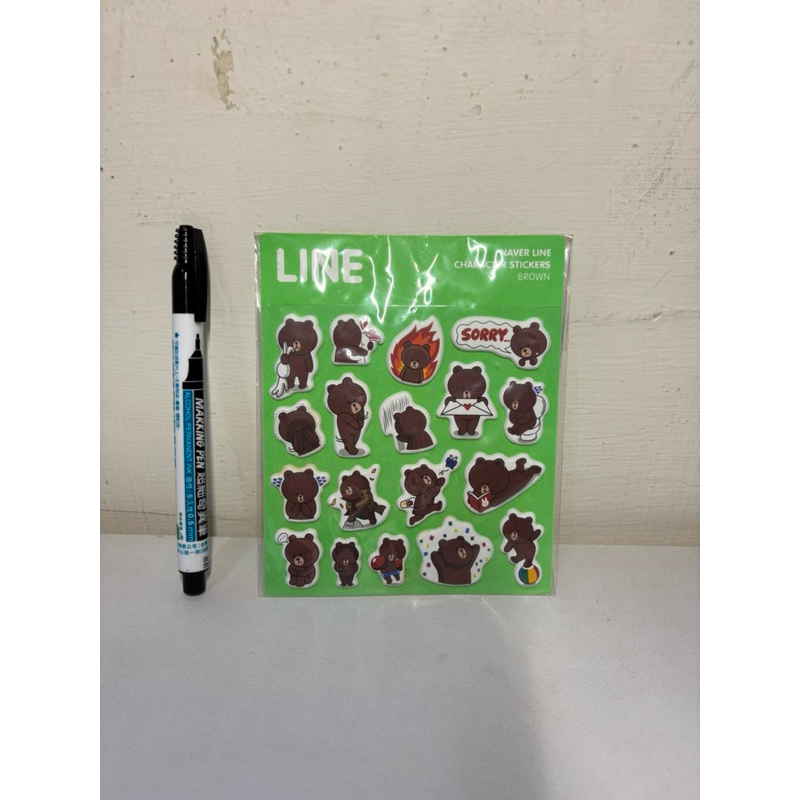 LINE 周邊小物 立體貼紙、黑色原子筆、瓶蓋公仔 均一價！ | 蝦皮購物
