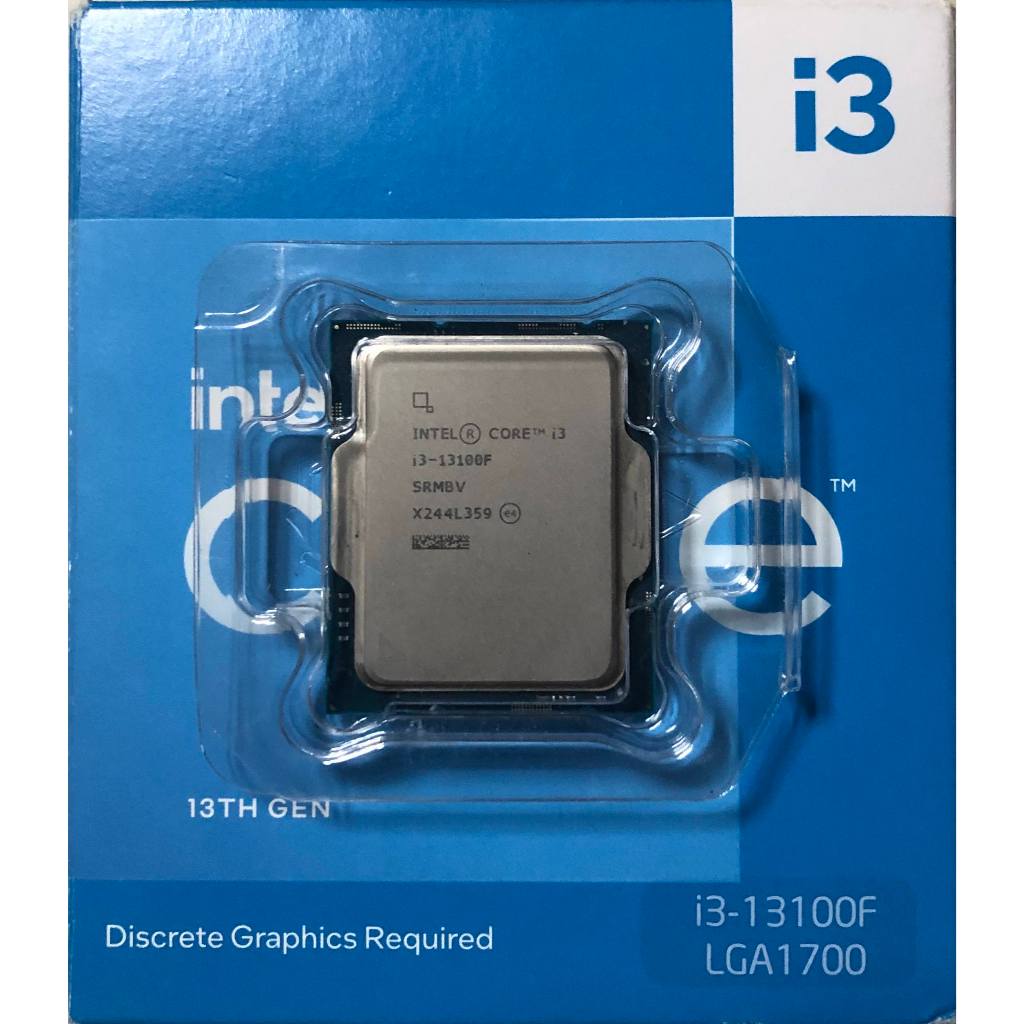 售Intel 13代i3-13100f 4核8緒(無內顯-保固至2026-07-11) LGA1700