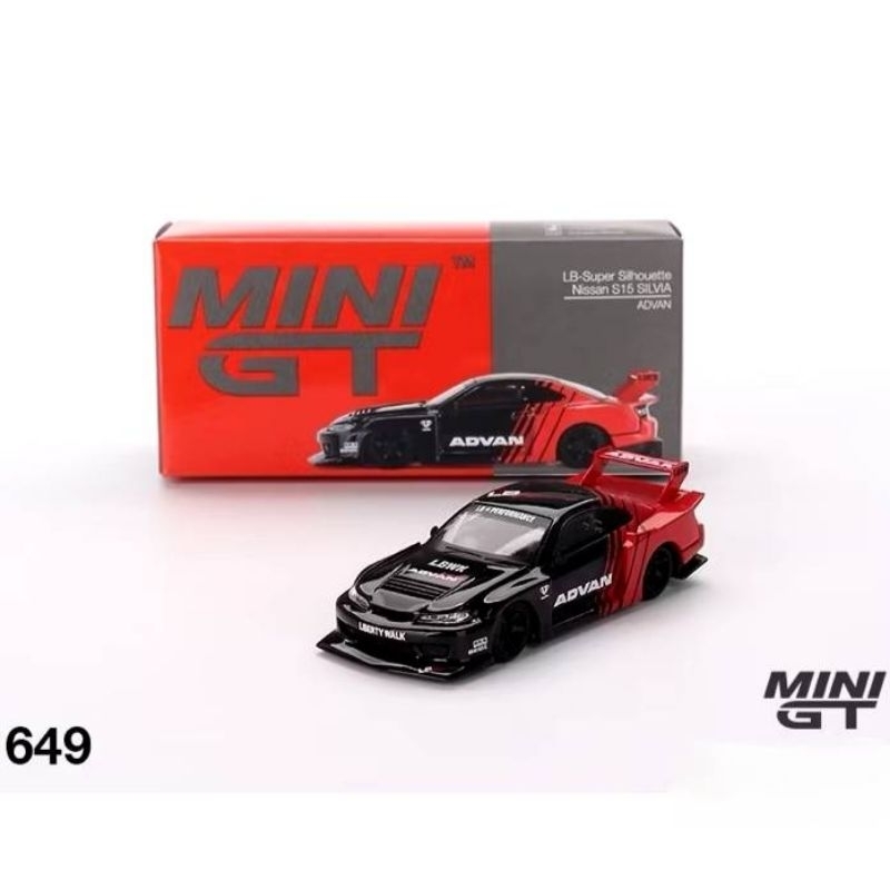 MINI GT 649 全新現貨 LB-超剪影寬體版 Nissan S15 Silvia Advan紅黑色彩繪塗裝 | 蝦皮購物