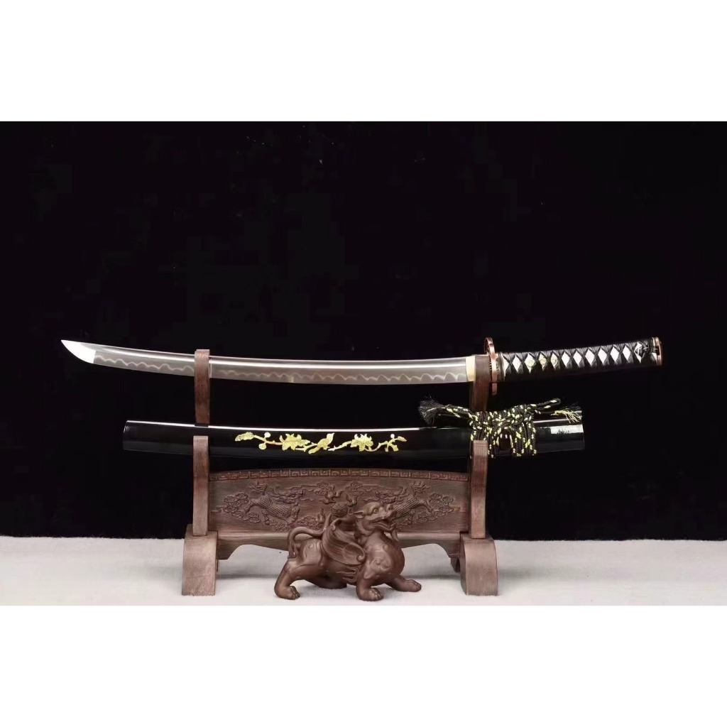 【廠家直銷】T10燒刃《金花協差》協差 武士刀 居合刀 Katana 居合道 打刀 武士刃 日式刀 太刀 硬刀長刀未開刃 | 蝦皮購物