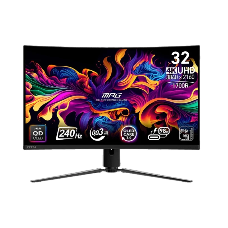 【極致沉浸天花板】MSI MPG 321CURX 曲面電競顯示器:4K 240Hz QD-OLED、0.03ms極速反應與跨界辦公的終極神屏