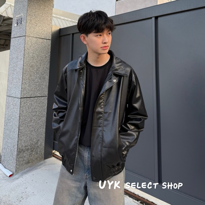 UYK 】現貨推薦 經典翻領皮質夾克外套 皮外套（男女 | 蝦皮購物