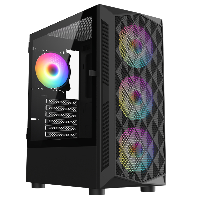 Ainar 艾納爾 Crystal R06 電腦機殼 ATX 掀門玻璃 RGB 定色光 風扇 電競機箱 內附4顆風扇 | 蝦皮購物
