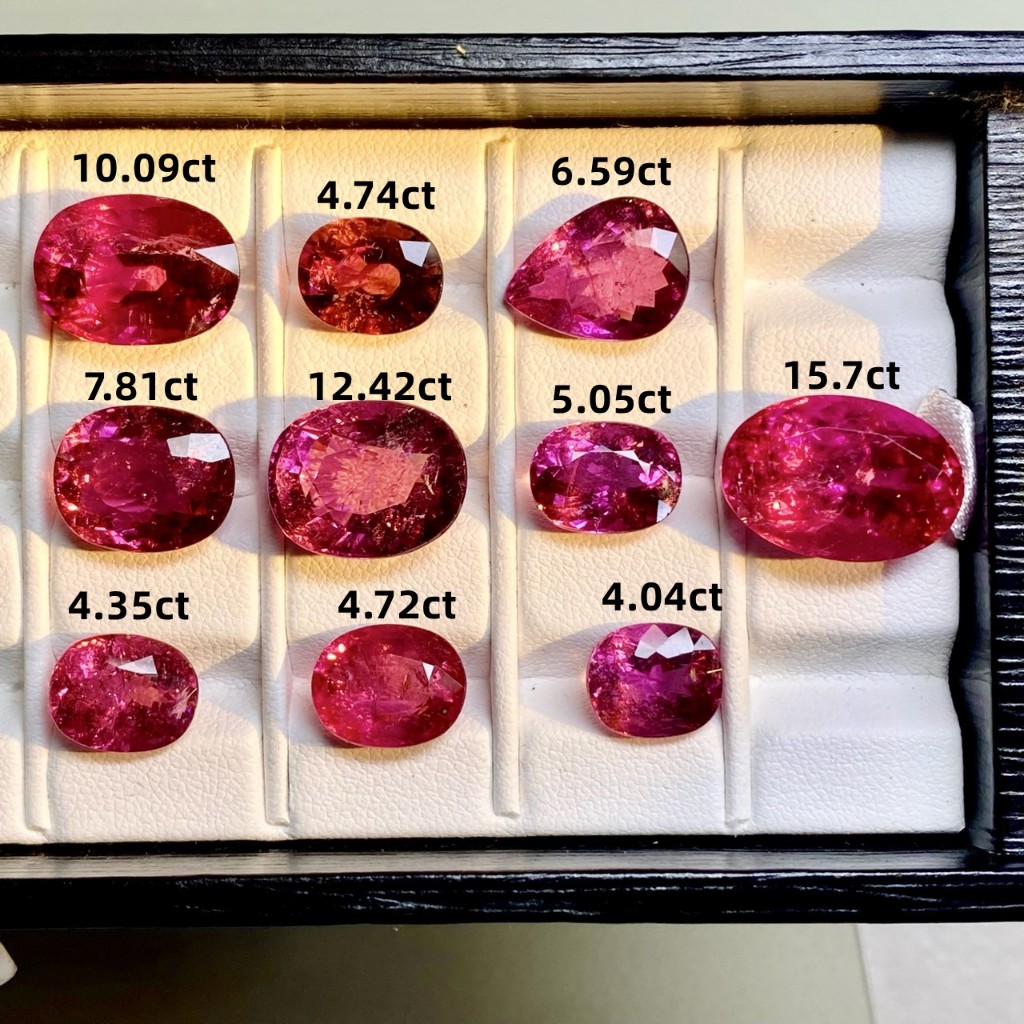 【台北周先生】可拆賣 天然紅寶碧璽 10顆共75.49克拉 無燒 超濃郁 鮮豔美色 火光閃 淨度SI~I 可金工收藏 | 蝦皮購物