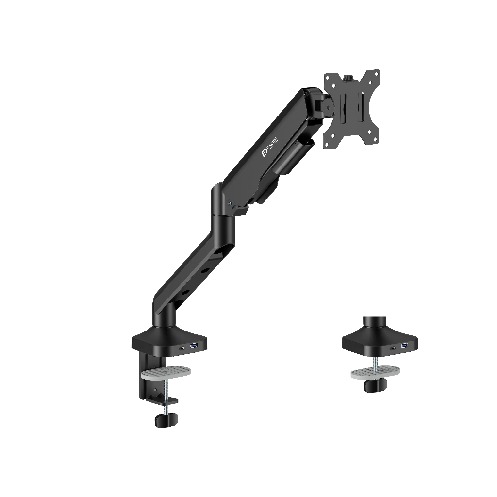 大螢幕的穩定核心！Raymii LS-107-M1 氣壓式螢幕支架：支援 40 吋、12kg 承重與 Type-C 智慧底座的終極工作站升級