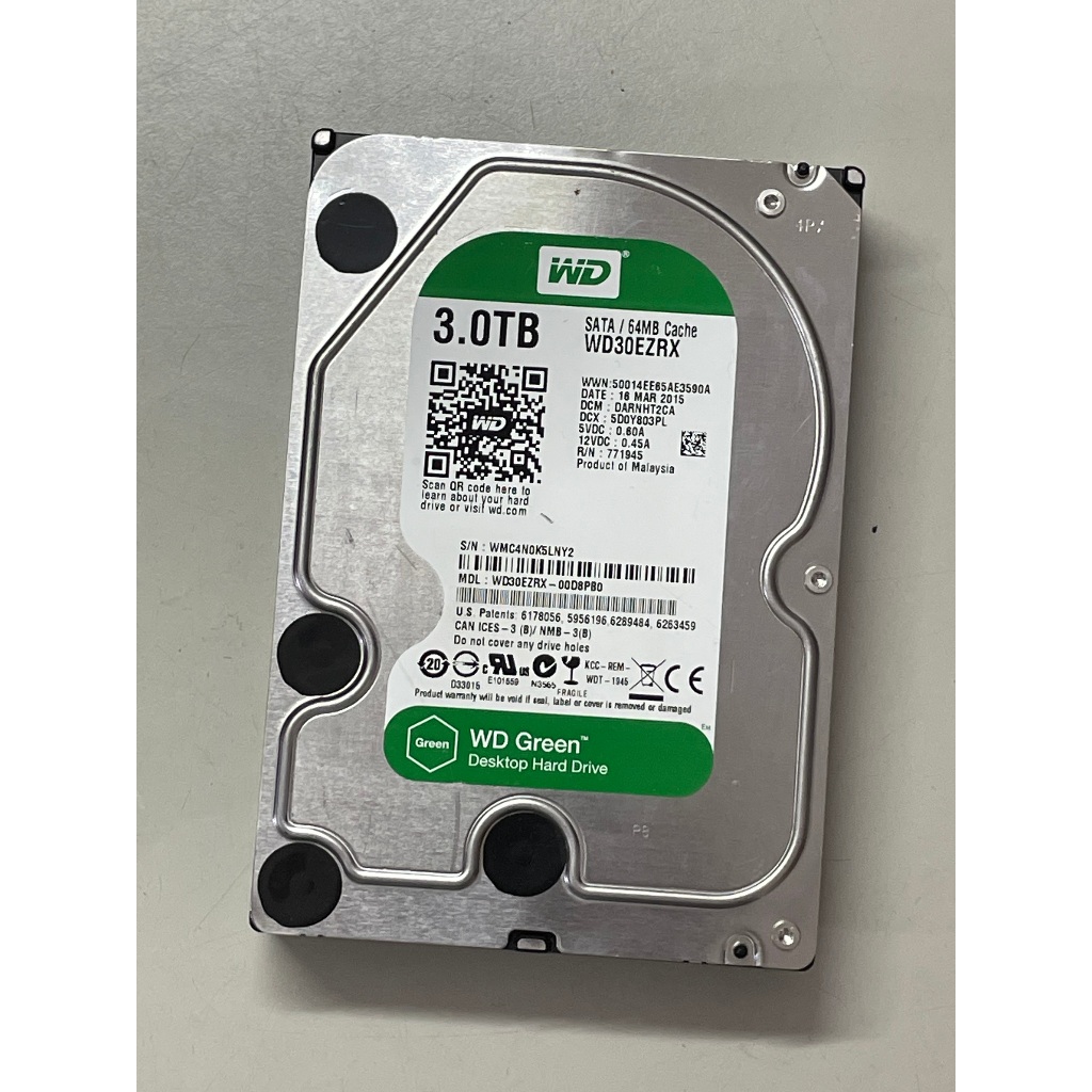 WD Green 綠標WD30EZRX 3T 3TB 5400轉64MB SATA3 桌上型節能硬碟| 蝦皮購物