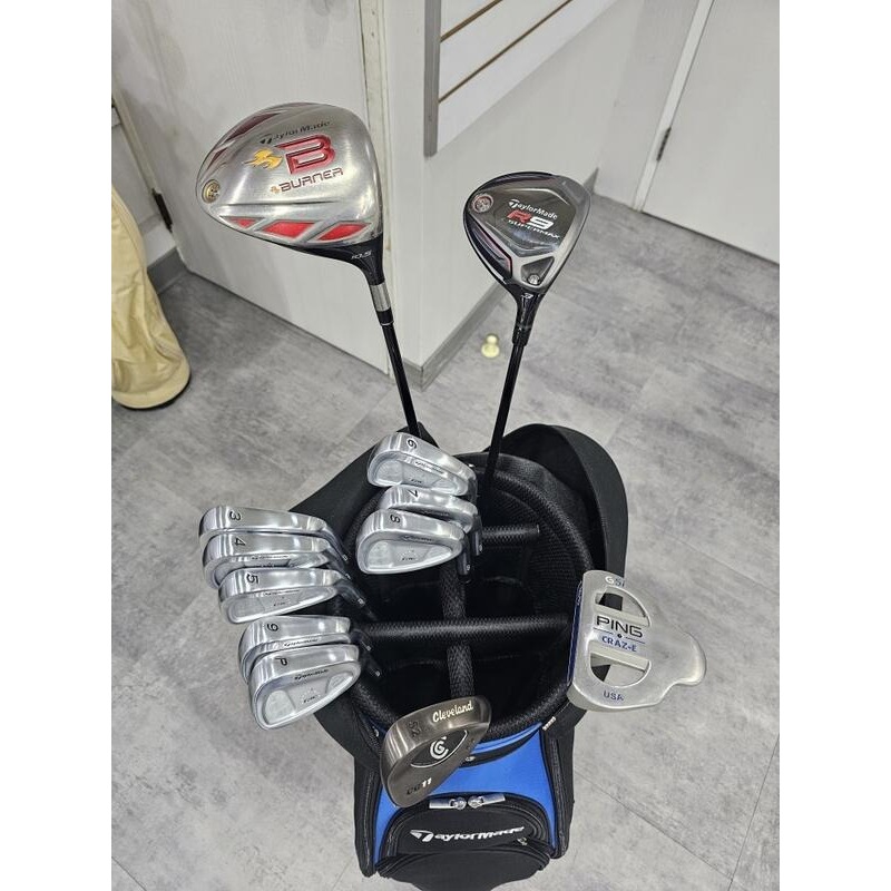 二手美品TaylorMade BURNER 1木+R9 3木+rac鐵桿組+挖起桿+PING推桿+球袋 SET | 蝦皮購物
