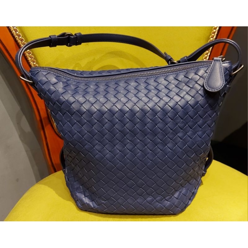 【二手】Bottega Veneta BV 藍色編織包 肩背包 | 蝦皮購物