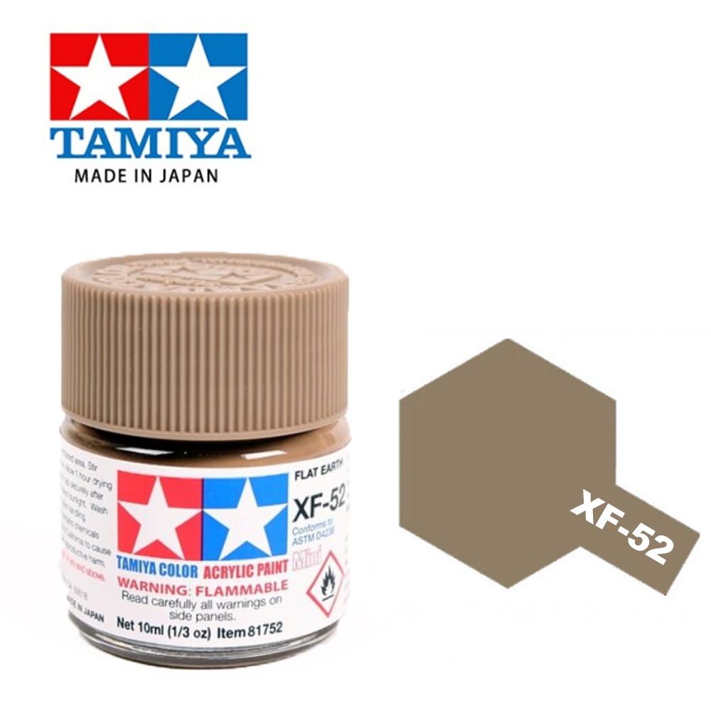 【鋼普拉】現貨 田宫模型漆 TAMIYA 81752 XF-52 XF52 模型專用 水性壓克力漆 消光泥土色 10ml | 蝦皮購物