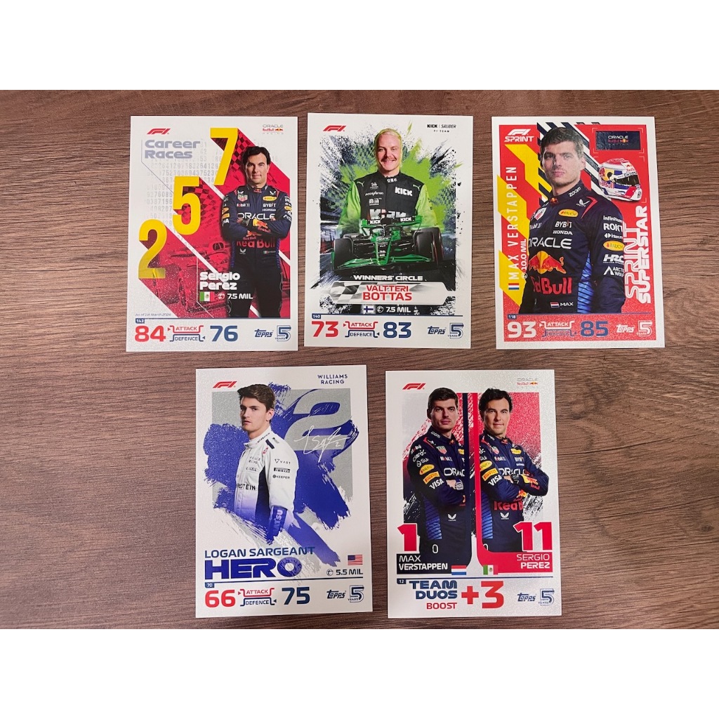Topps F1 Turbo Attax 2024 英雄卡 車手卡 車隊卡 紅牛 Redbull | 蝦皮購物