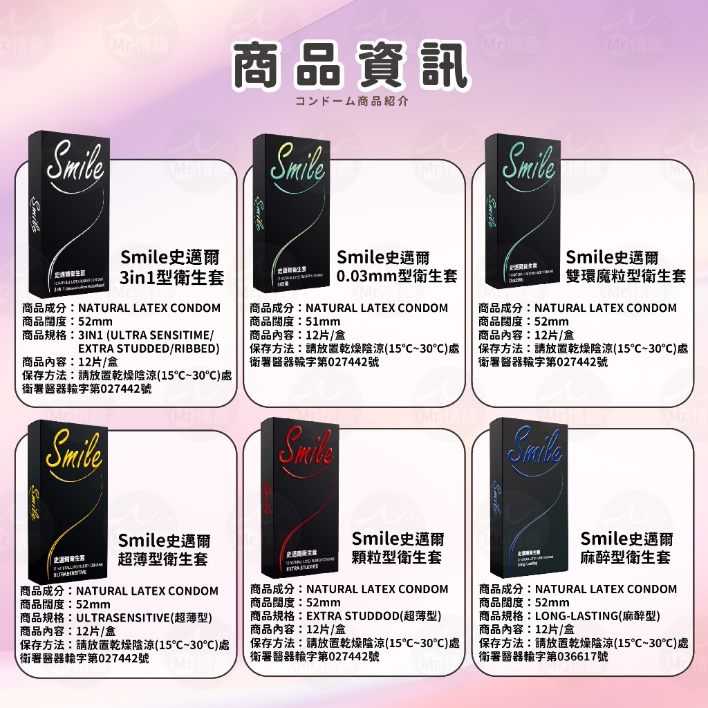 【今天買 明天到】Smile 史邁爾衛生套 24H出貨 避孕套 麻醉型 衛生套 魔粒型 無套感 0.03mm 超薄保險套 | 蝦皮購物