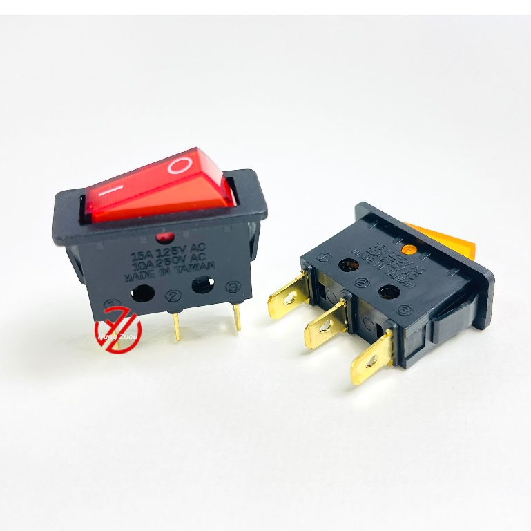 【弘宙】 台製 3P2段帶燈斜面開關 AC110V/220V 切換開關 （34mm長） | 蝦皮購物