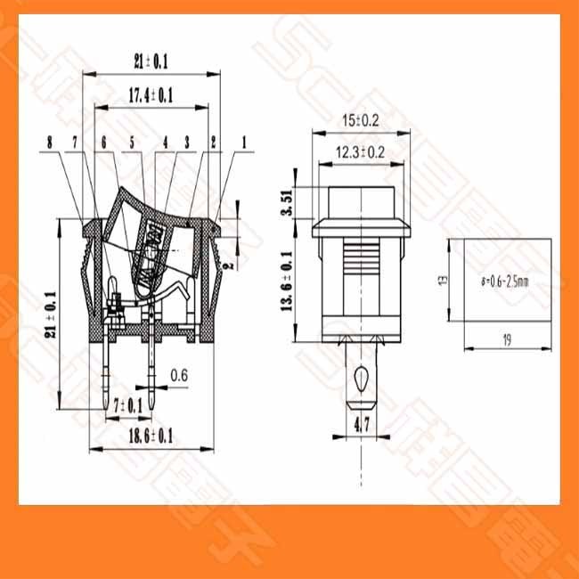 【祥昌電子】船型開關 SW 2P2S 切換開關 ON/OFF 按鍵開關 有段開關 電源開關 洛克開關 (單顆) | 蝦皮購物
