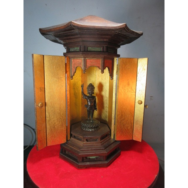 [玩古賞今]日本 桑木 高亭形 內金漆 神龕 佛具〈變形．缺件(2298) | 蝦皮購物