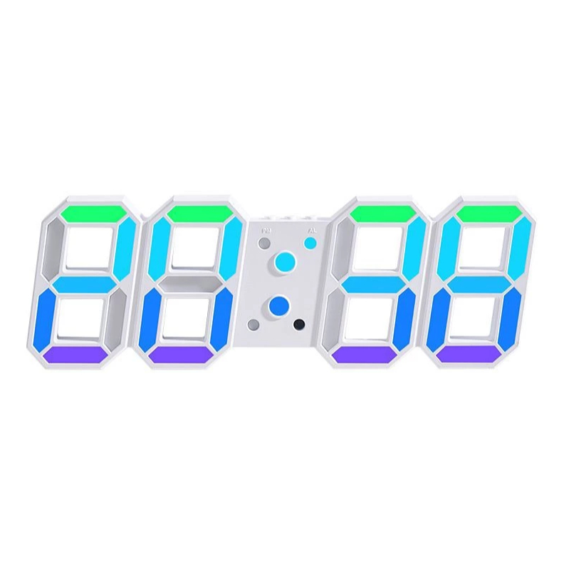 【全新】GH-0733 3D立體電子鐘 LED數字時鐘 (白色) | 蝦皮購物