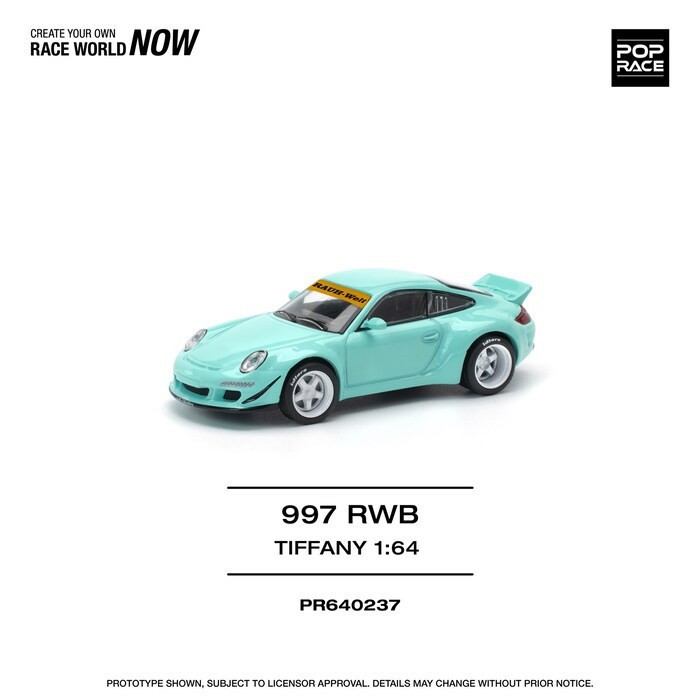 【預購2025年7月】POP RACE 1/64 保時捷 Porsche RWB 997 TIFFANY BLUE | 蝦皮購物