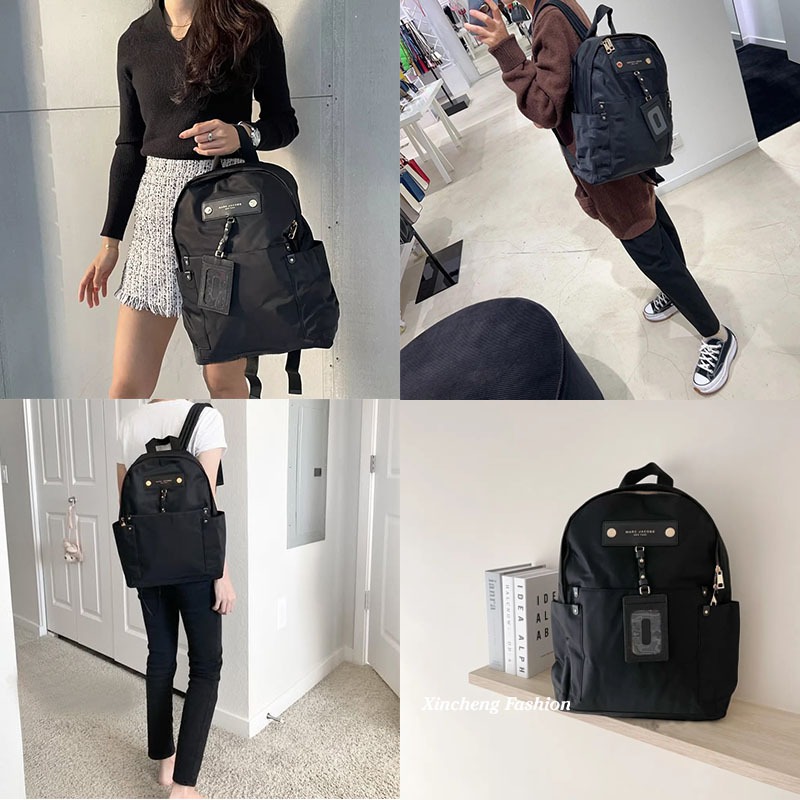 🌈限時折扣 美國代購 🇺🇸Marc Jacobs MJ 尼龍 後背包 超輕 經典款 黑色 大款 筆記包 雙肩包 附證件套 | 蝦皮購物