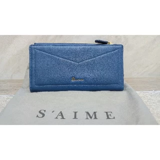 送料込★S’AIME★真皮素面輕薄對折長夾★本革 多ポケット長財布 bas066_1.jpg