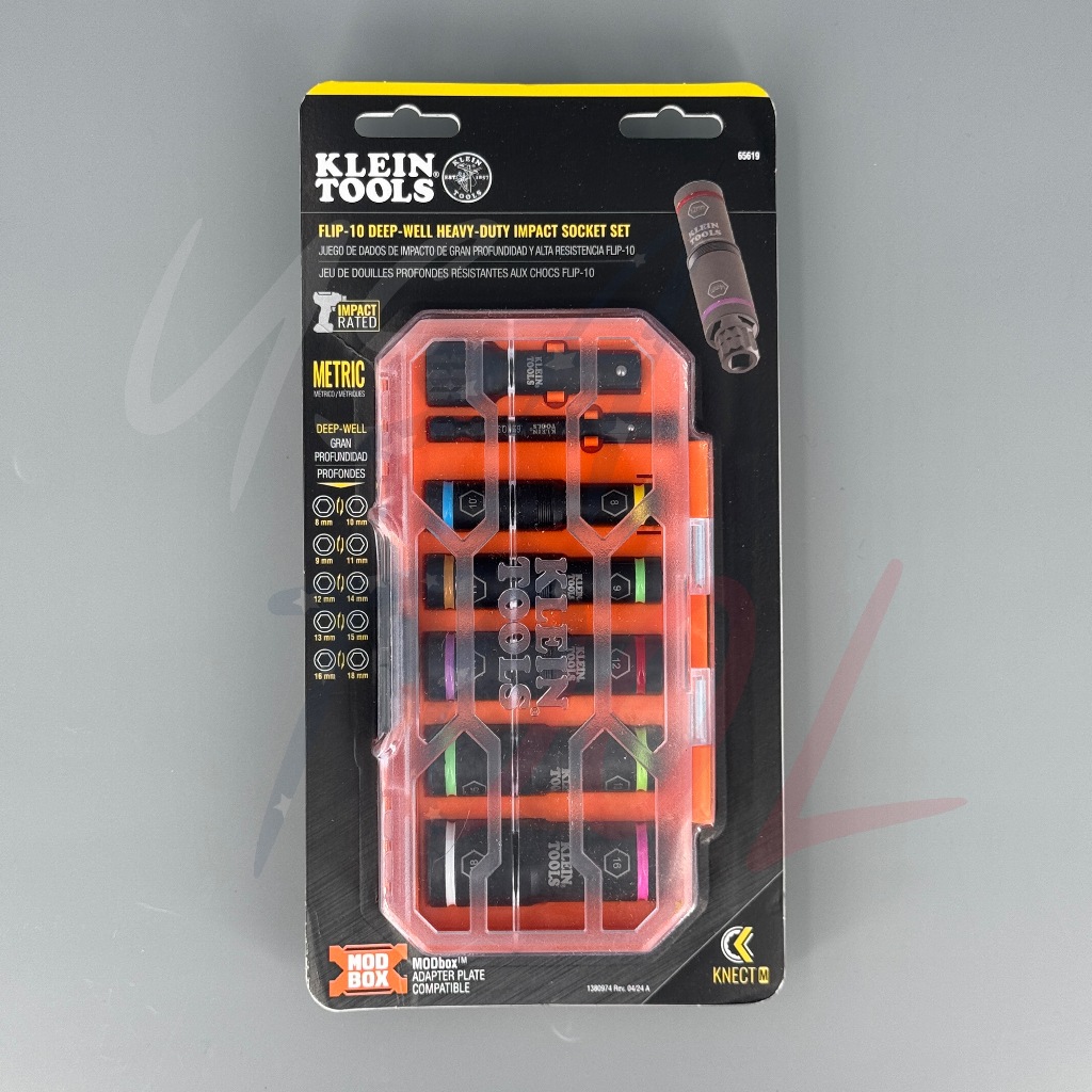 KLEIN TOOLS KNECT™ 10-in-1公制六角雙面翻轉衝擊起子長套筒組 65619 | 蝦皮購物