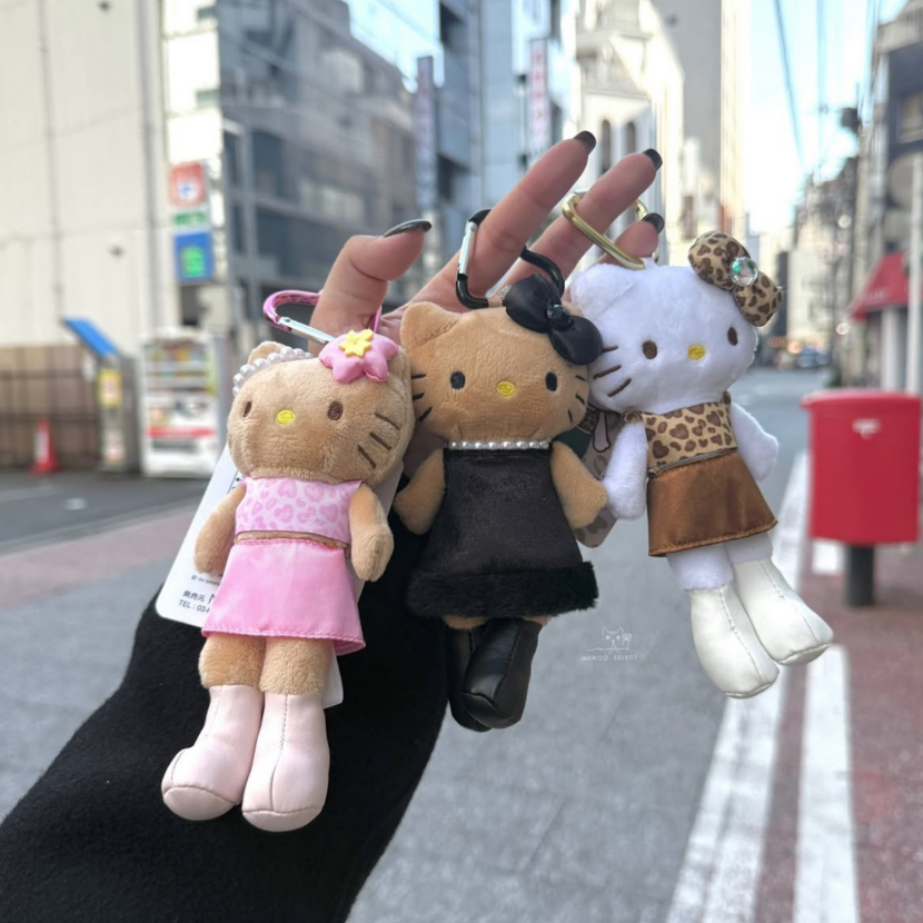 長腿hello kitty玩偶吊飾 披肩黑洋裝黑皮 main image 1