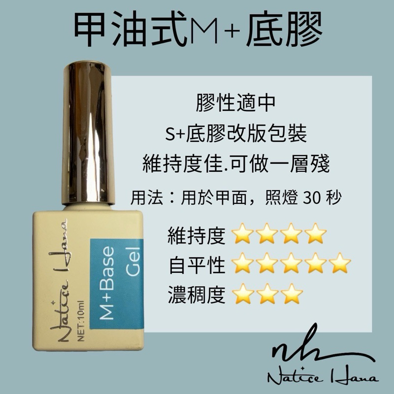 Natice hana S+超強底膠(M+底膠）/ S+固定劑 / 功能膠 / 美甲凝膠 合格中標 / 晶彩殿堂 | 蝦皮購物
