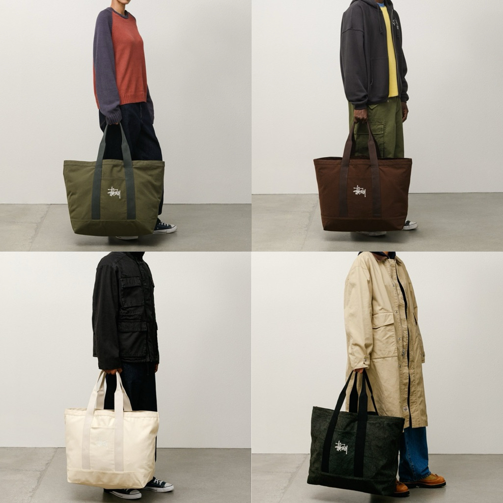 石頭選貨🪨】預購STUSSY NEEDLE PUNCH XL TOTE BAG 基本款純棉帆布大托