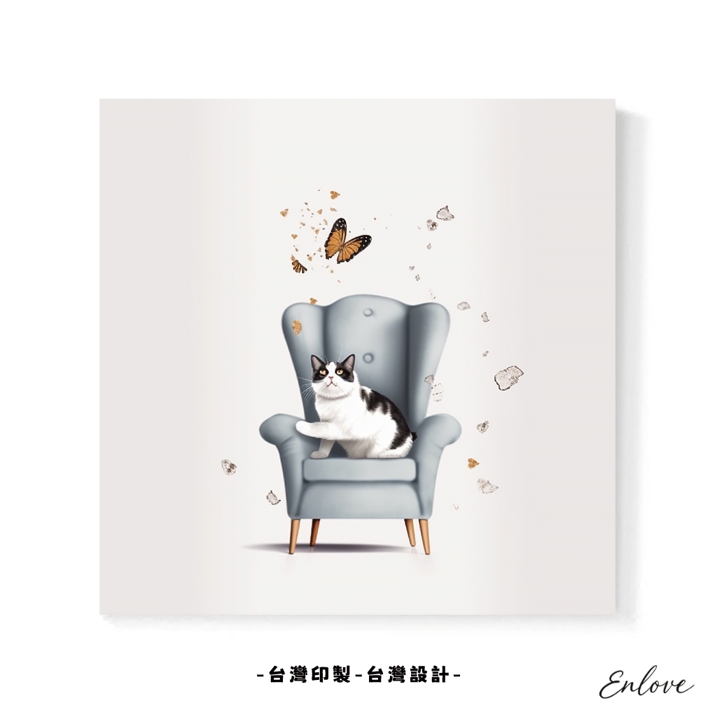 [ENLOVE] |台灣製作| 貓 裝飾掛畫 無框畫 文青風木框掛畫 餐廳客廳 咖啡 禮物 民宿 | 蝦皮購物