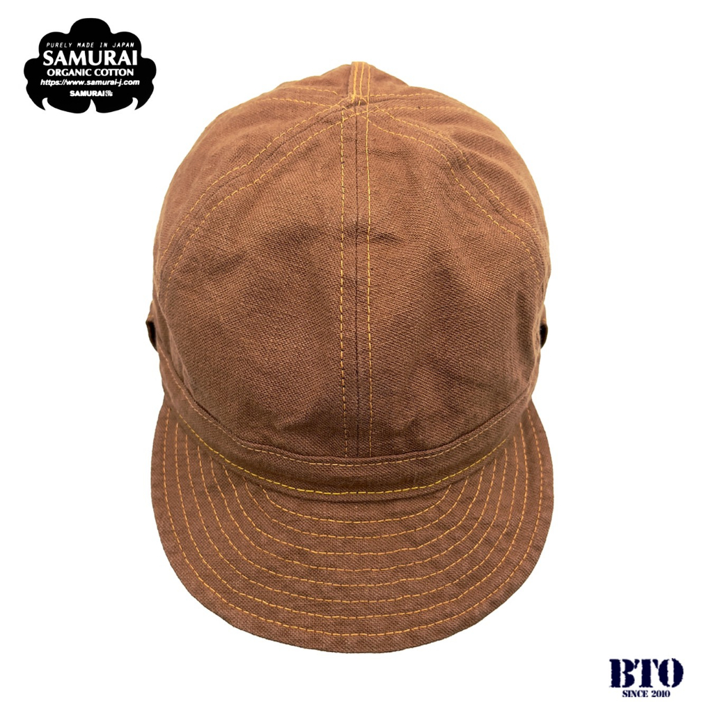 [BTO] 日本【Samurai Jeans】15oz.硫化染棕色帆布復古戰俘帽機修帽 POW CAP | 蝦皮購物