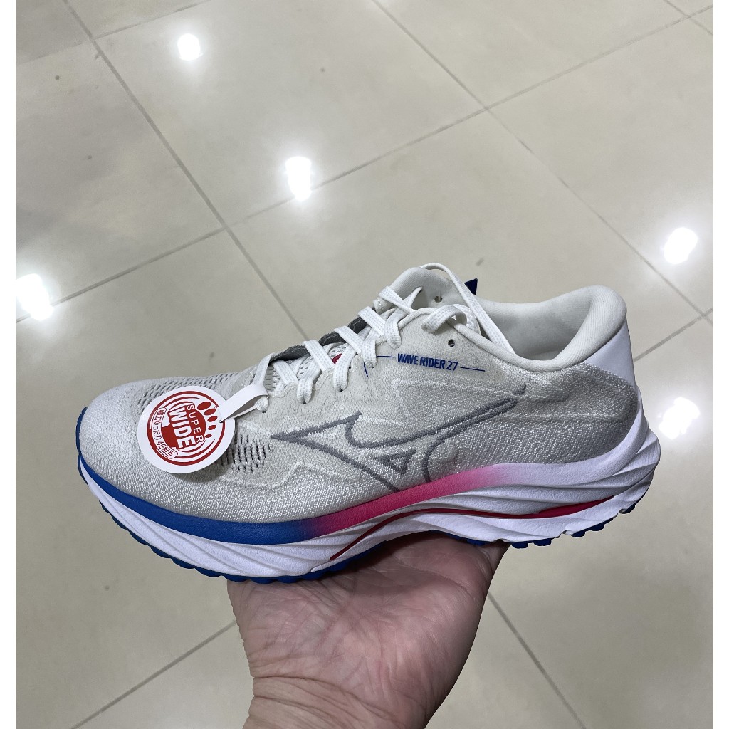 【BOBO】MIZUNO WAVE RIDER 27 SSW (4E寬楦) 白彩 慢跑鞋 女 J1GD237725 | 蝦皮購物