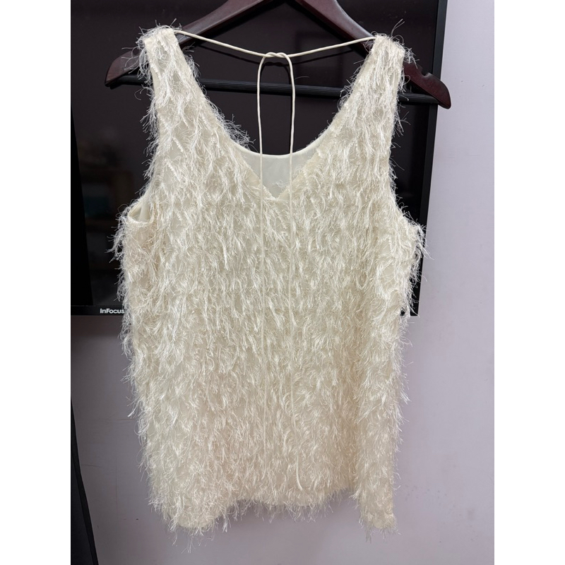 CLANE W FACE CROSS FRINGE TOPS | 蝦皮購物
