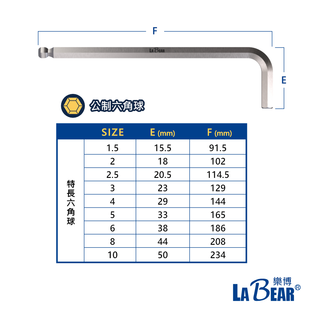 【LaBear x megacoil】加長六角扳手 特長六角球扳手 1.5-10mm 公制 L把 六角扳手 台灣製 | 蝦皮購物